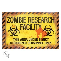 Metalowa Tabliczka Zombie Research Facility 43cm Nemesis Now
