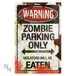Metalowa Tabliczka Zombie Parking Sign 43cm Nemesis Now