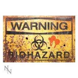 Metalowa Tabliczka Warning Bio Hazard 43cm Nemesis Now
