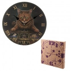 Zegar naścienny - Kot Czytelnik - Lisa Parker