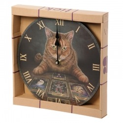 Zegar naścienny - Kot Czytelnik - Lisa Parker