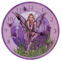 Zegar naścienny - Wróżka i motyle - Lisa Parker