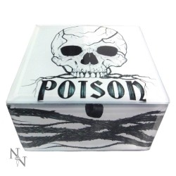 Szklana Szkatułka Czaszka  - Glass Box Poison 10 cm