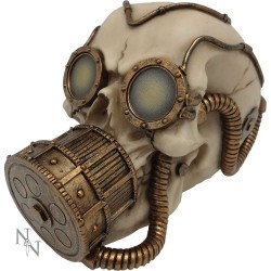 Czaszka Steampunk Gogle z maską - Mechanical Respirator 17.4cm