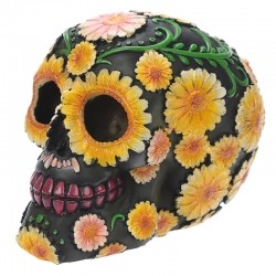 Figurka Meksykańska Czaszka - Sugar Skull Yellow