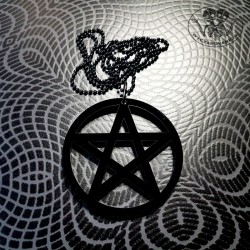 Naszyjnik Długi Sweet Occult Pentagram Czarny