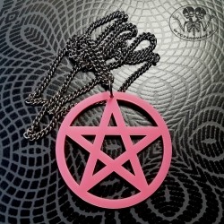 Naszyjnik Długi Sweet Occult Pentagram Różowy