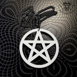 Naszyjnik Długi Sweet Occult Pentagram Biały