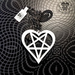 Naszyjnik Sweet Occult Pentagram w Sercu Biały