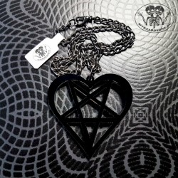 Naszyjnik Sweet Occult Pentagram w Sercu Czarny