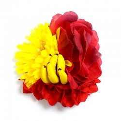 Retro Fascynator Róża, Gerbera i Banany Kwiaty do Włosów Pin-up Tiki