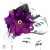 Retro Fascynator z Woalką Ciemny Fiolet z Okiem Kwiaty do Włosów Pin-up Rockabilly