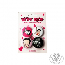 Zestaw licencyjnych przypinek - Betty Boop 4 szt - PINS, PRZYPINKA