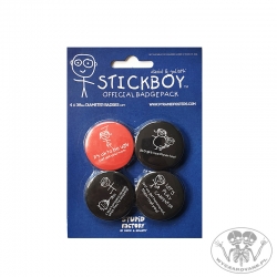 Zestaw licencyjnych przypinek - Stickboy 4 szt - PINS, PRZYPINKA